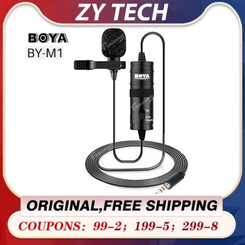 BOYA BY-M1 Professional Lavalier Audio Microphone Camcorder Wired Microfone for DSLR Video Recorder Interview