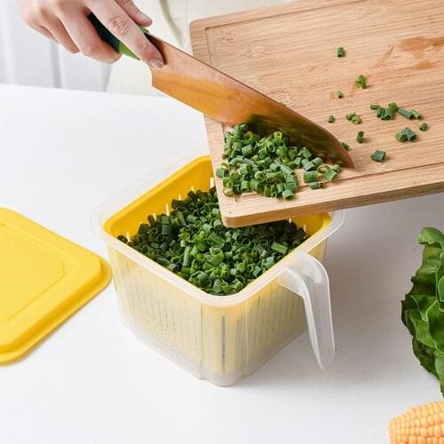 Double-Layer Drain Basket Bowl Cleaning Storage Basket Drain Fruit And Vegetable Cleaning Refrigerator Double-Layer Storage Box