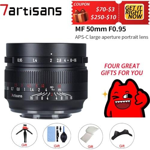 7artisans 50mm F0.95 APS-C Manual Focus Lens Large Aperture Portrait for Nikon Z M4/3 Fuji XF Canon EF-M EOS-M Sony E