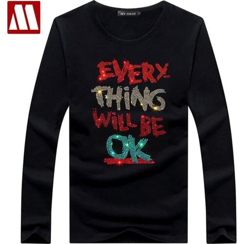 Hot Drill T-shirt Men Summer Fashion Slim Casual Rhinestone Cotton T Shirts High Quality Streetwear S-5XL Tops Male diamond Tees