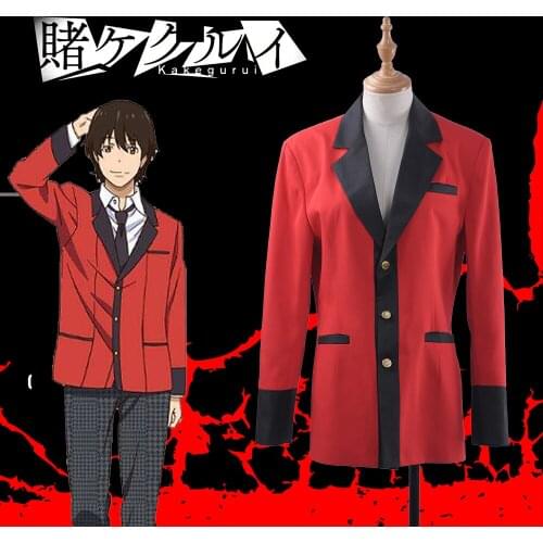 Kakegurui Compulsive Gambler Manyuuda Kaede Suzui Ryota Kirari Momobami Cosplay Red JK Uniform Jacket Lovers COS Costume