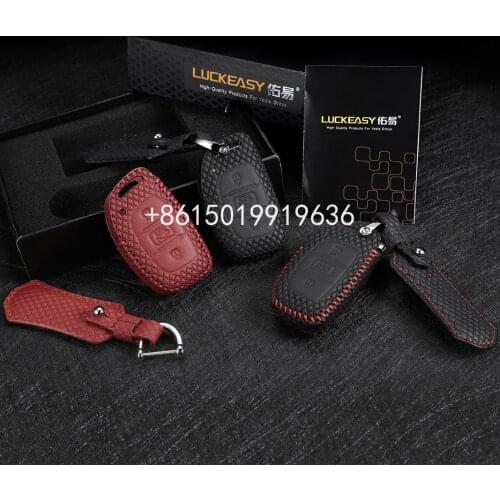 Leather Car Key Case Cover For hyundai ix25 2016 ix35 2017 ELANTRA SONATA Verna mistra solaris 2013