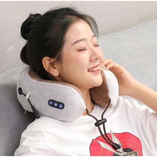 Electric Neck Massager U Shaped Pillow Multifunctional Portable Shoulder Cervical Massager Home Travel Car Massage Relaxing