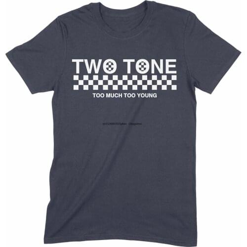 2 Tone Too Much Too Young Narrow Logo Mens Ska T-Shirt(1)
