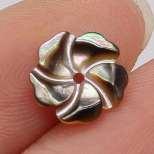 Natural Black Petal-shaped Shells Loose Beads Handmade Crafts DIY Necklace Bracelet Earrings Jewelry Accessories Bead 10x10mm