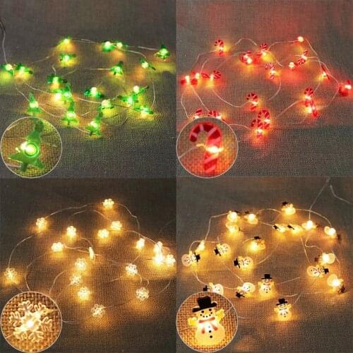 2M LED Garland Snowflake Santa Claus String Lights Merry Christmas Decoration for Home Xmas Tree Ornament Navidad Natal Decor