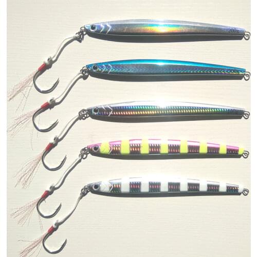 New design 200g glow in dark lead fish lead jig knife jig Glow in dark Luminous jiggging lure boat fishing lure