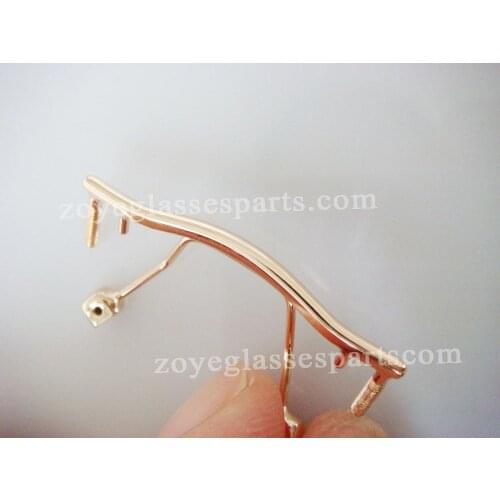 Eyeglass nose bridge replacement,stainless steel bridge for rimless frames gold screw on eyeglass nose bridge repair TB-176 gold
