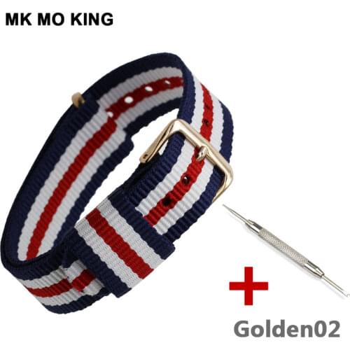 Casual Canvas Strap 14mm 16mm 18mm 20mm for DW Watch Strap Gold and Silver Buckle Replacement Strap Accessories Men Women 201