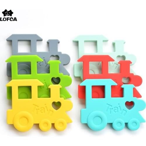 Silicone Train Teeher 1pc BPA Free Teething Pendant Necklace Baby Chew Toys Silicone Beads Cartoon Nursing Silicone Jewelry