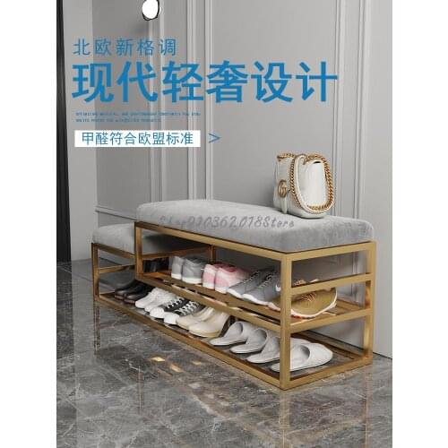Nordic Shoe Changing Stool Household Doorstep Shoe Cabinet Integrated Shoe Changing Stool Soft Bag Cushion Is Light And Luxuriou