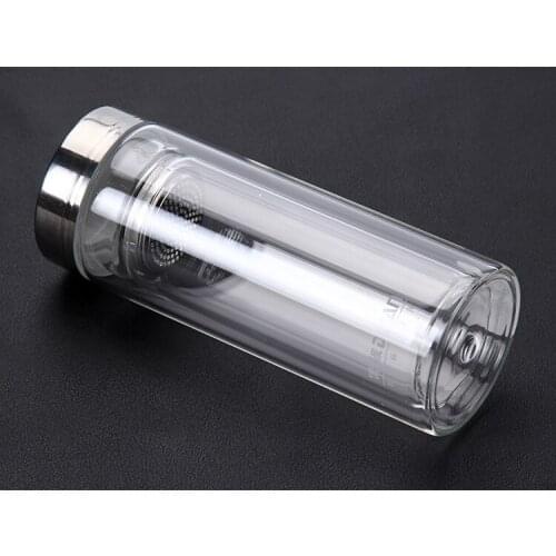 1PC 300ml Glass Water Pot Tea Infuser Double wall Glass with stainless steel Filter Sport Water Tumbler Water Kettle KD 1463