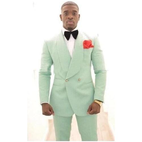 Stylish Design Groom Tuxedos Double Breasted Black Shawl Lapel Groomsmen Best Man Suit Mens Wedding Suits (Jacket+Pants+Tie)