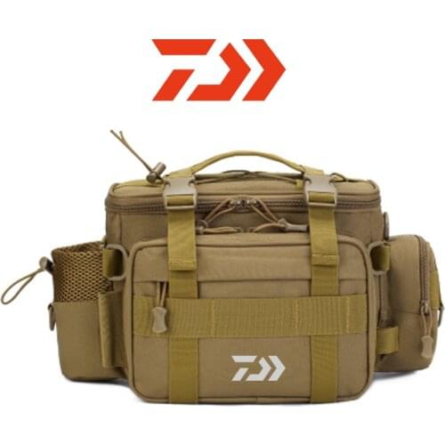 Dawa New Multifunction Fishing Bag Y7 20*15*39cm High Capacity Daiwa Fishing Tackle Lure Bag Shoulder Bag Canvas Waist Bag