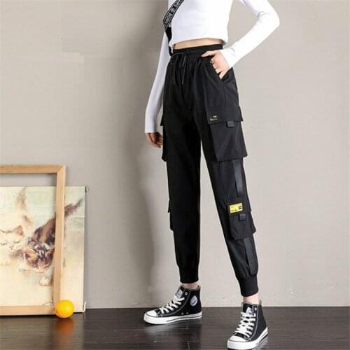Plus Size S-5XL Womens Cargo Pants Spring and Summer High Waist Loose Women Sweatpants Student Sports Casual Lady Harem Pants