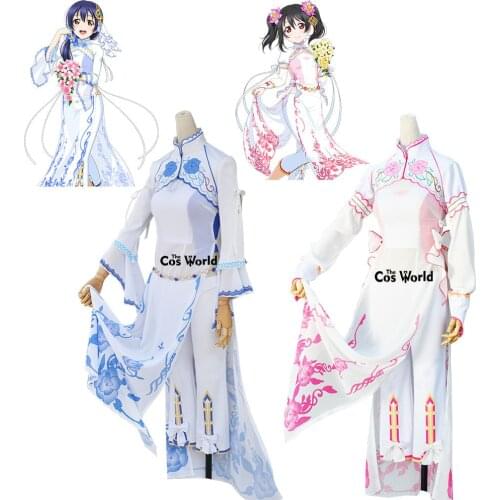 Love Live School Idol Project World Travel Nico Yazawa Sonoda Umi Cheongsam Tops Dress Pants Outfit Apparel Cosplay Costumes