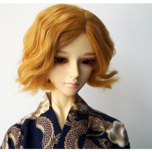 Golden BJD Short Wig For 1/6 1/3 24" 1/4 17" Tall SD MSD DK DZ AOD DD YOSD VOLKS Doll FREE SHIPPING