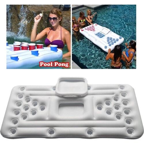 1PC Inflatable Beer Table Portable 28 Cup Hole Float Row Water Beverage Ice Bucket Floating Bed Water Inflatable Table for Water