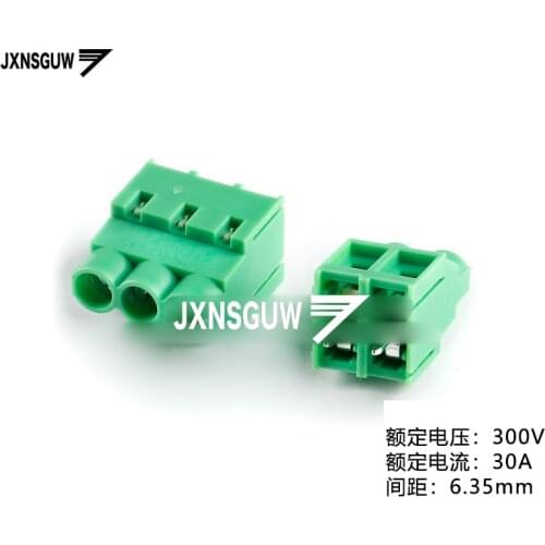 10PCS KF635-6.35-2P/3P straight Insert 300V/30A 6.35mm spacing Screw type PCB terminal