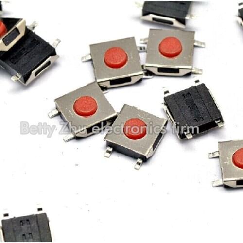 1000PCS/LOT 6 * 6 * 3.1MM SMD Tact Switch 4 feet waterproof copper red head