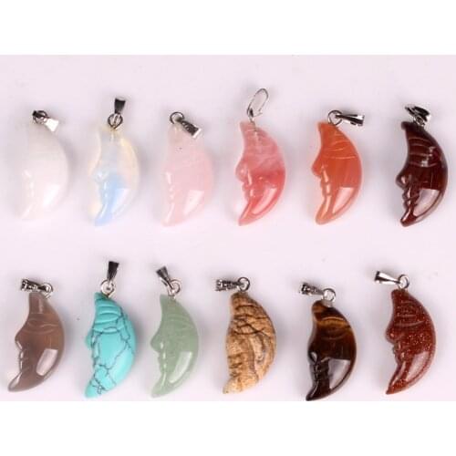 12pcs/Lot Random Colors Shrimp Shape Natural Mineral Crystal Cherry Quartz Charms Pendant for Necklaces Earrings Bracelet Making