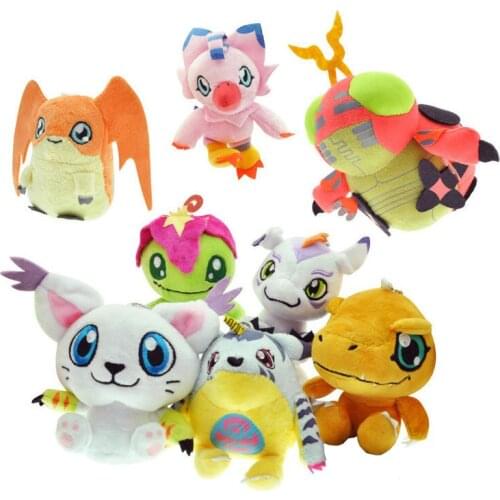 12cm MINI Digimons Digita Dragon Dinosaur Agumon Gabumon Gomamon Biyomon Palmon Patamon Stuffed Doll Plush Doll
