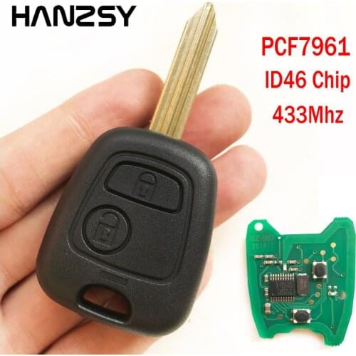 2 Button Remote Control Key For Citroen Saxo Xsara Picasso Berlingo Replaceable Car Key Fob With PCF7961 Chip/433Mhz/SX9 Blade