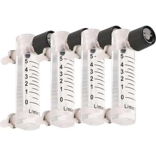 4Pcs 1-10LPM Tube Type Oxygen Flow Meter Flowmeter Regulator With Valve,Measuring and Controlling Air