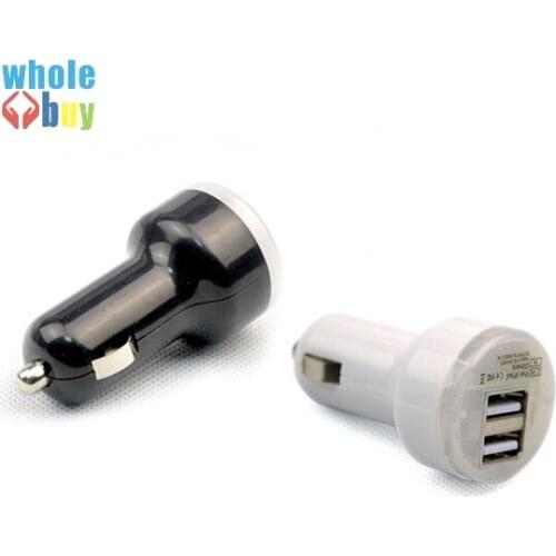 400pcs/lot Mini Micro Auto Universal Dual 2 Port USB Car Charger For iPhone 5 5S iPad Mini Galaxy S3 S4 Note2 MP3 Cell Phone