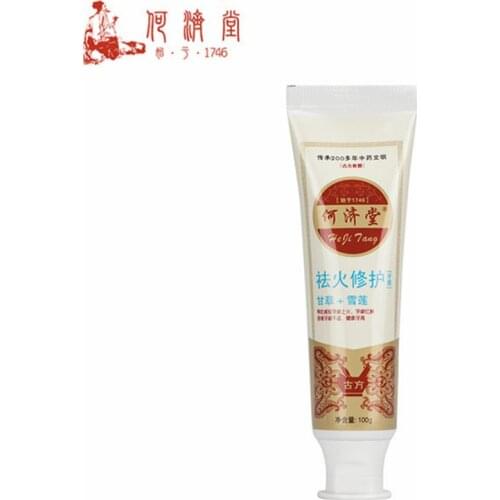 HeJiTang Licorice Snow Lotus Anti-inflammatory Toothpaste Relieving Oral Ulcer Bleeding Gums Sore Improve Gum Swollen 100g