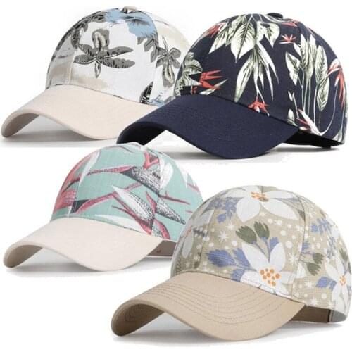 New Womens Tennis Caps Solid Printed Woman Hat Flowers Leaves Printed Hat Shade Sports Hat Outdoor Stretch Cotton Baseball Cap