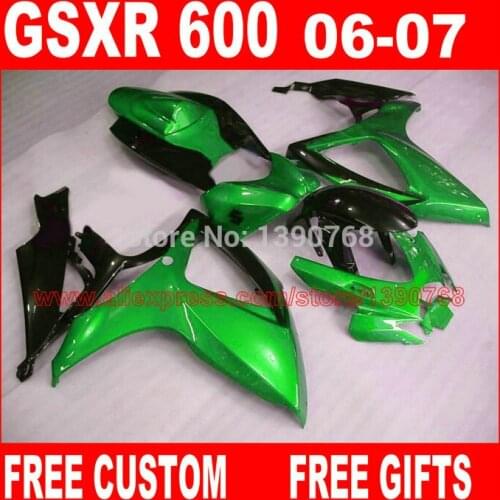 Fairing kit for SUZUKI GSX-R600 GSX-R750 06 07 green black new fairings set 2006 2007 GSXR 600 750 K6 K7 R858