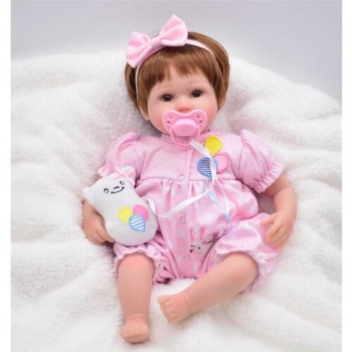 New design 40cm BeBe Reborn NPK doll 3/4 silicone Limbs +soft Cloth body In Cute pink Clothes Alive Baby Dolls As Girls toys