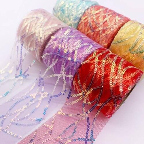 6CM sequin ribbon 10 yards DIY handmade material childrens headdress hair bow clothing accessories