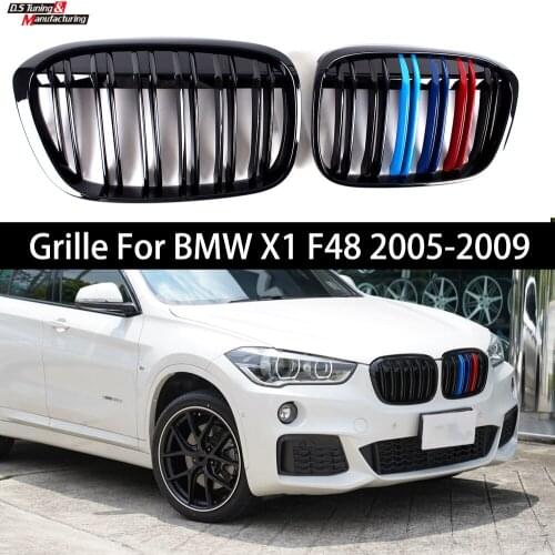 M-Perf. Style Glossy Black Front Kidney Bumper Grill Radiator Grille Fit For BMW Pre-Facelifted F48 X1 (2016 - 2018)