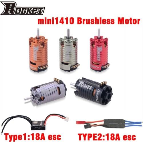 Rocket MINI 1410 2500KV 3500KV 5500KV 7500KV 9500KV Brushless Motor 18A ESC for Kyosho Mr03 Pro Atomic DRZ 1/24 1/28 1/32 RC Car