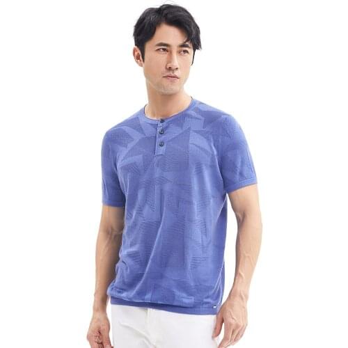 Zhili Mens Henley Neck Solid Color Short Sleeve Tees T-Shirt