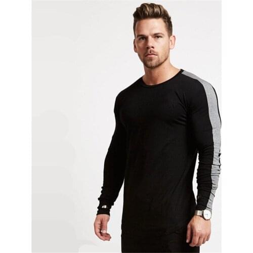 2021 New Mens Long-Sleeved Sports Fitness Clothes Running T-Shirt Superhero Compression Shirt Gymnastics Shirt Male