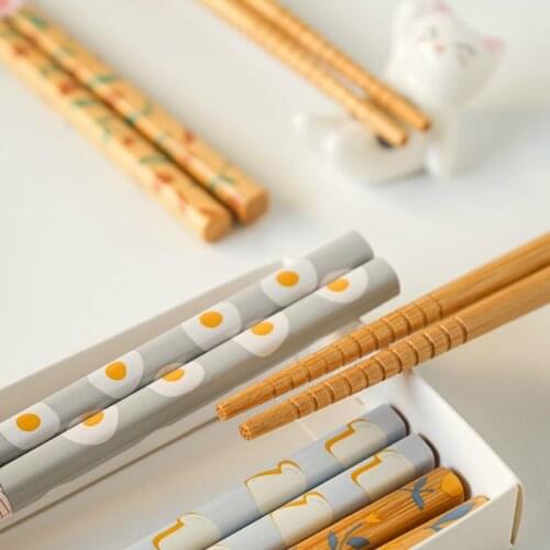 8 Pairs of Bamboo Chopsticks Set Japanese Chopsticks Bamboo Chopsticks Gift kit Tableware Chopsticks box palillos japoneses