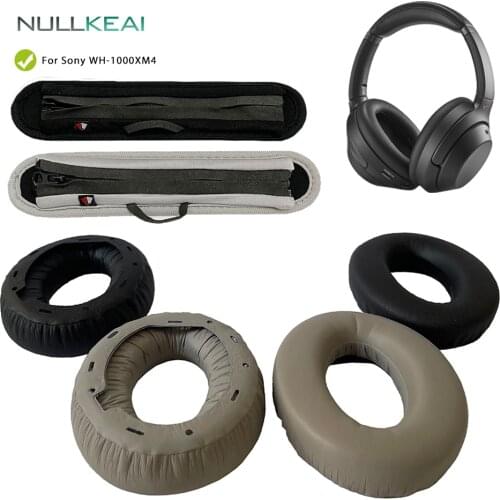 NULLKEAI Replacement Earpads For Sony WH-1000XM4 Headphones Earmuff Cover Cushion Headband