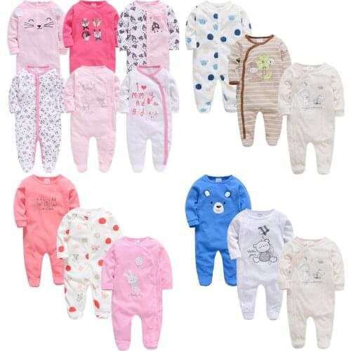 Infant Clothes Cotton 3 6 9 12 Month Full Sleeve Baby Girl Rompers Sweet Cartoon Print ropa de bebe nena Baby Boy Jumpsuits set