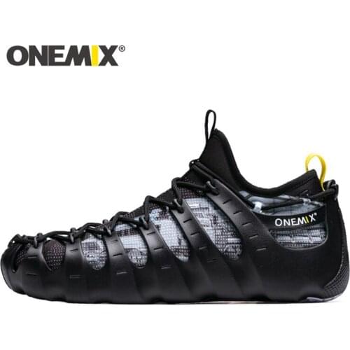 Onemix Fashion Soft Rome Running Shoes 1 Shoes 3 Wear Breathable Black Sneakers Two-Piece Yoga Shoes Summer Water Diving Shoes