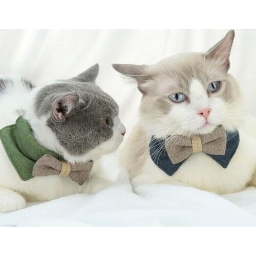 Pet Dog Cat Collar Bowknot Bowtie Both Sides Gentleman Scarf Bow Tie Party Suit Decoration Pet Dog Cat Tie Dog Accessories