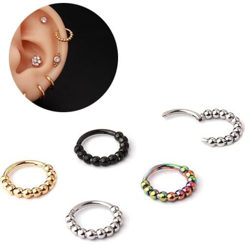 1pcs Daith Earrings Hoop CZ Hinged Segment Clicker Nose Ring Nipple Ear Cartilage Tragus Lip Stud Piercing Body Jewelry