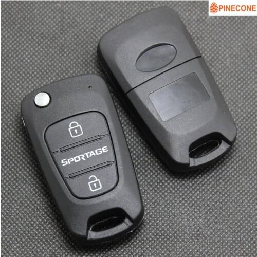 PINECONE Flip Folding Key Shell for KIA SPORTAGE Car Key Case 3 Buttons Uncut Brass Blade Replace Auto Key Shell Fob Casing
