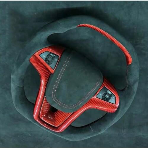 Cuatomized Gloss/Matt Carbon Fiber Sports Steering Wheel Alcantara Leather compatible for Chevrolet Malibu 2016-2020