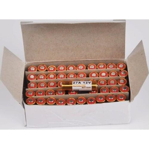 50PCS 12V 27A dry primary alkaline battery 27AE 27MN A27 for doorbell,car alarm,walkman,car remote control etc