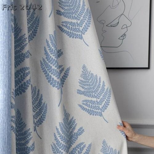 Nordic Japanese Curtains, Cotton and Linen Curtains, American Pastoral Finished Blackout Curtains for Living Dining Room Bedroom