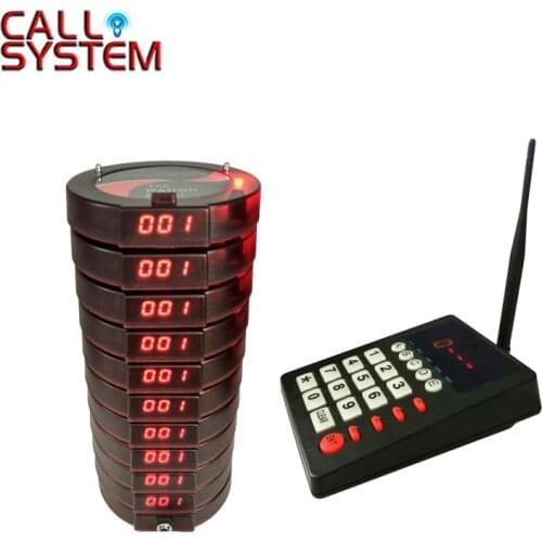 1 transmitter + 25 pagers Wireless Queue Management System for restaurant waiting call number system