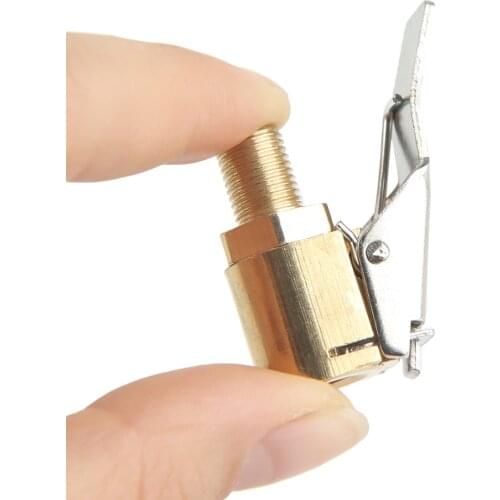 1pcs Car Auto Brass 8mm Tyre Wheel Tire Air Chuck Inflator Pump Valve Clip Clamp Connector Adapter Car-styling
